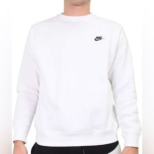Nike Men's Club Graphic Fleece Crew in White Large